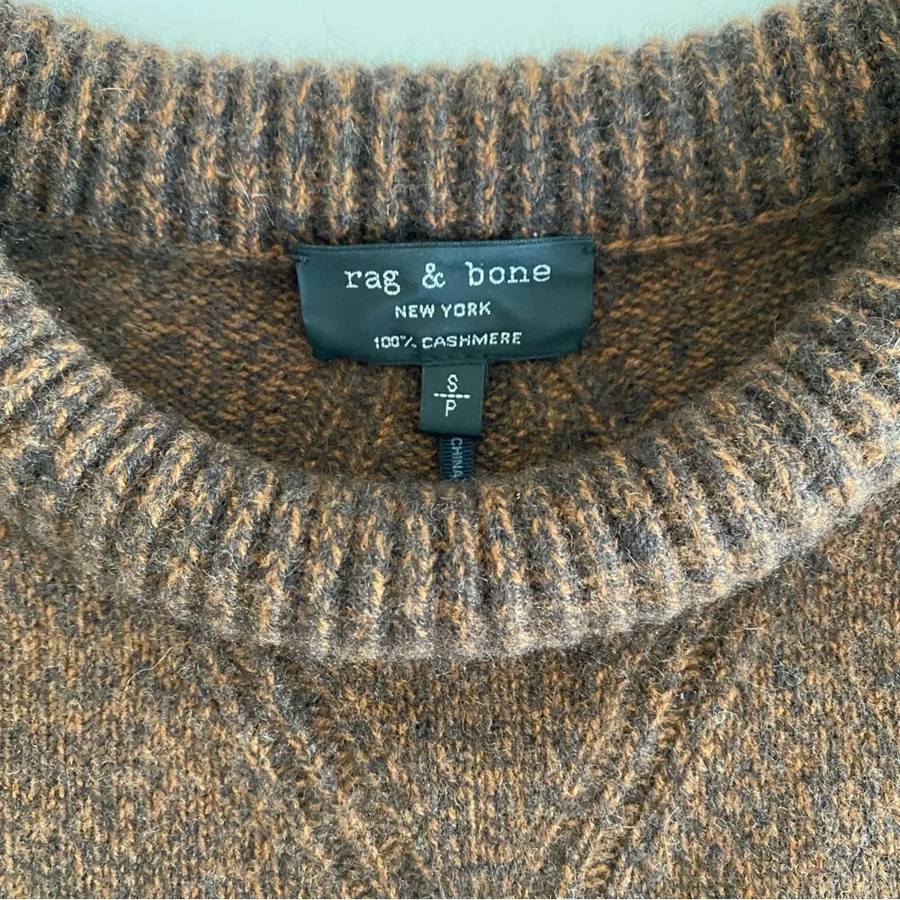 Rag & Bone brown Pierce Slim Crew cashmere Sweater - Picture 7 of 12